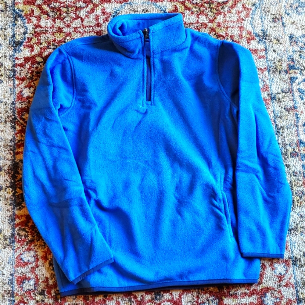 Blue Girls XXL (14-16) Amazon Essentials half zip fleece shirt jacket pockets